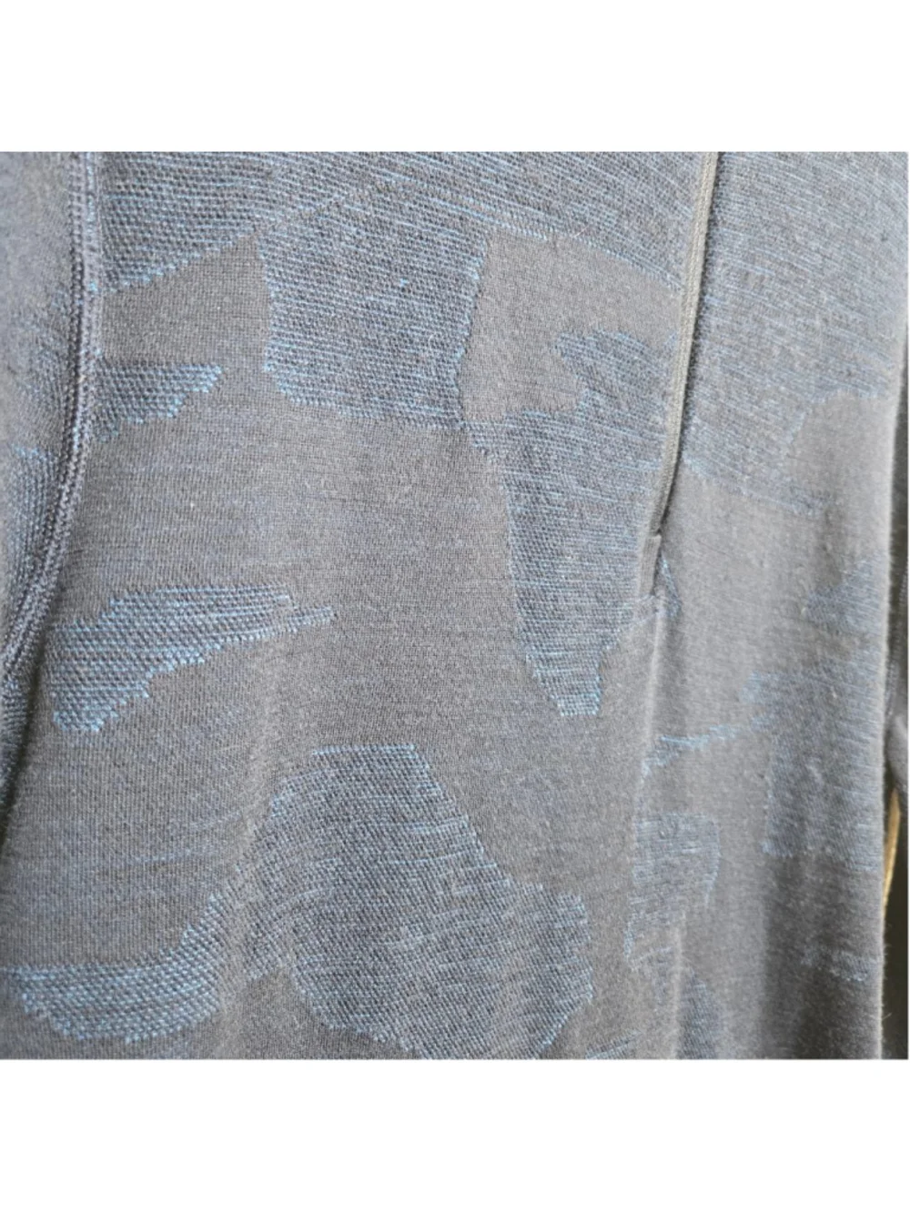 Smartwool blue camo intraknit 200 1/4 zip pullover men's L wool blend baselayer